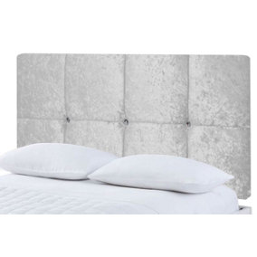 Deluxe Crushed Velvet 2ft6 Small Single 20" Headboard - White
