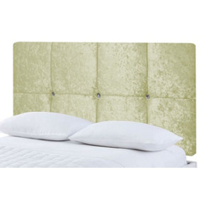 Deluxe Crushed Velvet 5ft Kingsize 20" Headboard - Cream