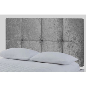 Deluxe Crushed Velvet 6ft Super King 20" Headboard - Grey