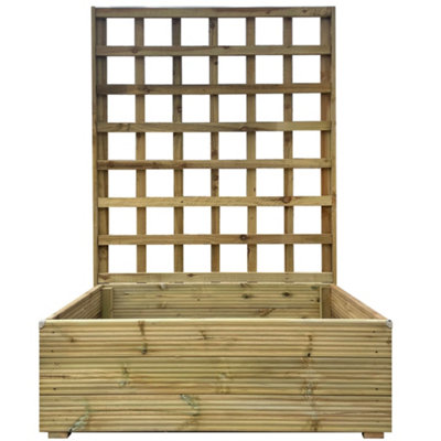 Deluxe Decking Planter With Trellis - 0.6m Wide x 2 Board Planter x 1.5m High Trellis