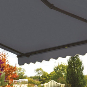 Deluxe Easy Fit Cafe Style Awning - Outdoor Garden Patio Decking Furniture Sunshade Canopy Shelter - Grosvenor, Measures W3.5m