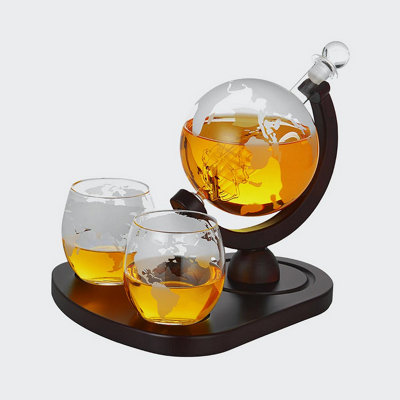 Deluxe Globe Decanter Set with Glasses