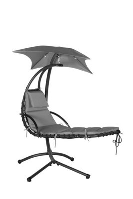 Deluxe Hanging Garden Helicopter Chair - Grey