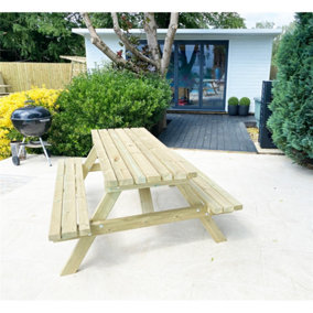 Deluxe Heavy Duty Picnic Table - 1800mm Length - 8 Seater