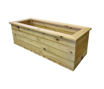 Deluxe Large Trough Planter - Timber - L40 x W100 x H32 cm - Fully ...