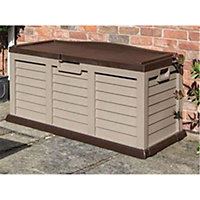 Deluxe Mocha Plastic Storage Box/bench