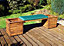 Deluxe Planter Bench with Cushions - W198 x D47 x H46 - Fully Assembled - Green