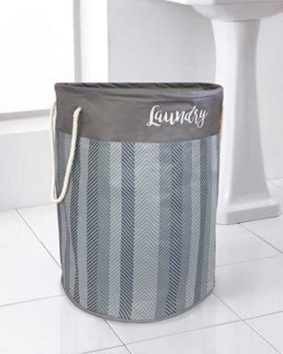 Deluxe Pop Up Laundry Hamper Basket Clothes Storage Bag Chevron