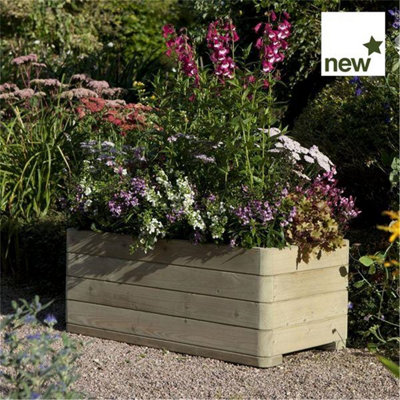 Deluxe Rectangular Garden Planter (3'3" x 1'7") DIY at B&Q