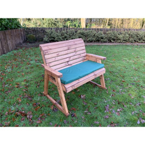 Deluxe Rocker Bench With 1 x Bench Cushion Green , 1 x Scatter Cushion Green , 1 x Standard Cover