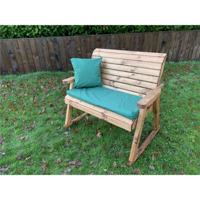 Deluxe Rocker Bench With 1 x Bench Cushion Green , 1 x Scatter Cushion ...