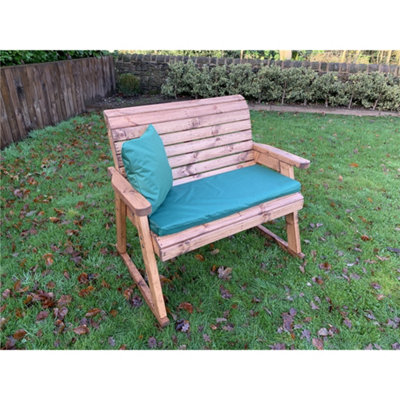 Deluxe Rocker Bench With 1 x Bench Cushion Green , 1 x Scatter Cushion ...