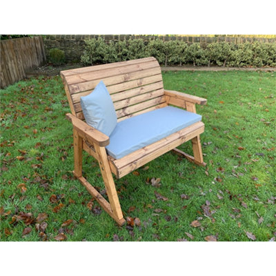 Deluxe Rocker Bench With 1 x Bench Cushion Grey, 1 x Scatter Cushion ...