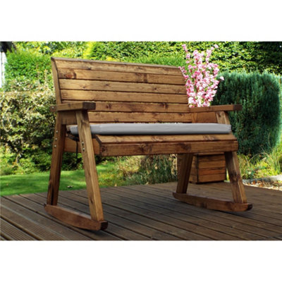 Deluxe Rocker Bench With 1 x Bench Cushion Grey, 1 x Scatter Cushion ...