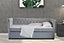 Deluxe Single Grey Day/Sofa Bed With Trundle (Chesterfield Day Bed)