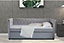 Deluxe Single Grey Day/Sofa Bed With Trundle (Chesterfield Day Bed)