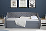 Deluxe Single Grey Day Sofa Bed With Trundle Day Bed