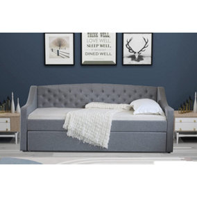 Deluxe Single Grey Day/Sofa Bed With Trundle (Kempinski Day Bed)