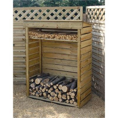 Deluxe Small Log Store (3'7" x 1'8") DIY at B&Q