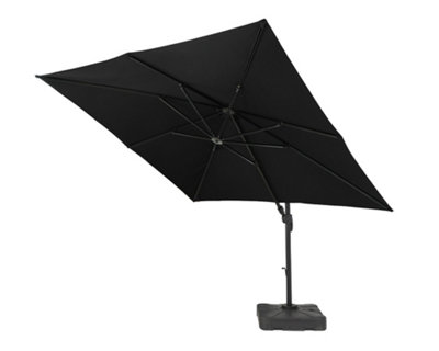 Deluxe Square Cantilever parasol with 100KG Fillable Base Aluminium
