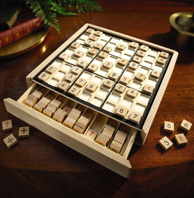 Deluxe Sudoku Game - Mathematical Puzzle Wooden Board Game with 99 ...