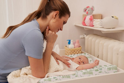 Deluxe Unisex Baby Waterproof Changing Mat - Anti Roll Cosy Botanical