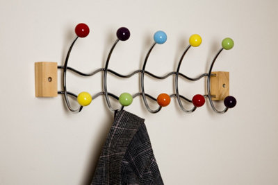 Coloured ball coat hooks on sale