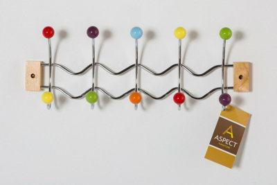 Deluxe Wall Mounted Hook Coat Hanger 10 Hooks.Multi Color Ceramic Balls DIY at B Q