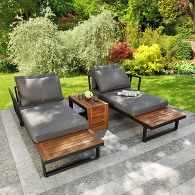 Demeter Garden Modular Corner Sofa Convertible into x2 Sun Loungers DIY at B Q