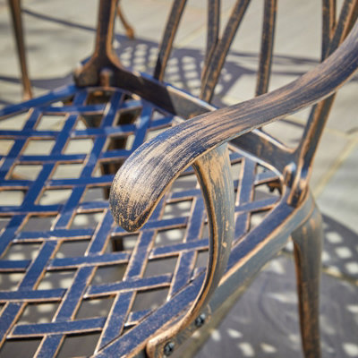 Denali Rustic Aluminium Frame Outdoor Garden Patio Bistro Table and 4 ...