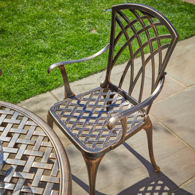 Denali Rustic Aluminium Frame Outdoor Garden Patio Bistro Table and 4 ...