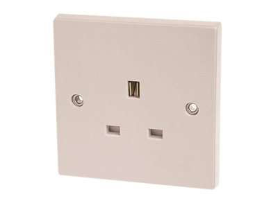 Dencon 1-Gang 13A Unswitched Socket - Durable White Plastic Design