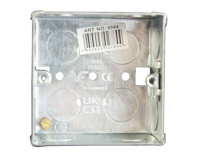 Dencon 1-Gang 35mm Metal Back Box for Safe Electrical Installations