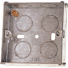 Dencon 1 Gang Metal Back Box (Pack of 10) Silver (25mm)