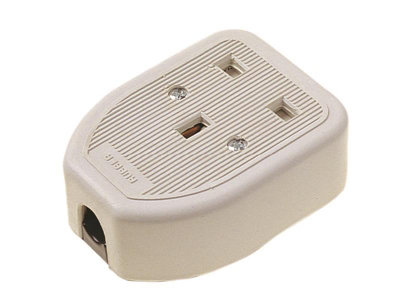 Dencon 13A 1-Gang White Rubber Trailing Socket for Home and Office