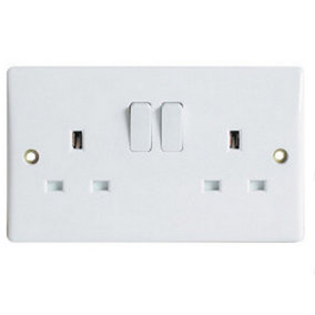 Dencon 13A Twin Switched UK Socket Outlet (Pack Of 5) White (One Size)