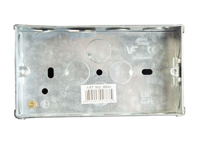 Dencon 2-Gang 35mm Metal Back Box for Safe Electrical Installations