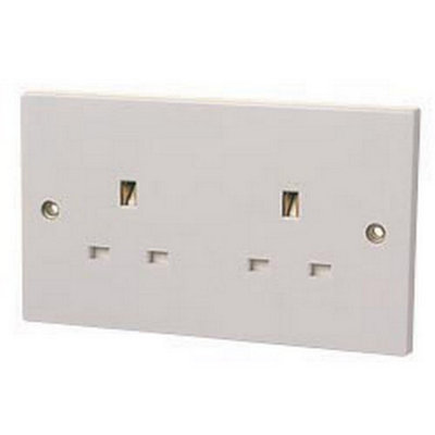 Dencon 2 Gang Socket (Pack of 5) White (One Size) Price Comparisons | Compare The Build
