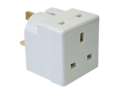 Dencon 2 Way 13A Fused Adaptor with Dual Access Sockets for Home and Office