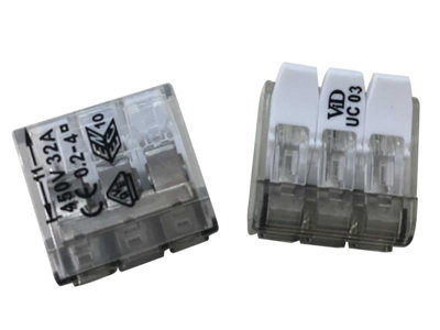 Dencon 3 Pole Compact Lever Connector 32A - Reliable Wire Connection Solution