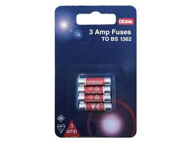 Dencon 3A Replacement Fuses - 4 Pack for Home Safety and Appliance Protection