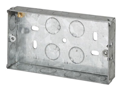 Dencon Metal 2-Gang 25mm Electrical Back Box for Safe Installations