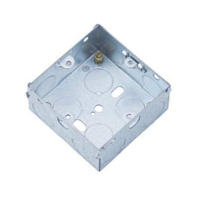 Dencon Securlec 1 Gang Metal Box (Pack of 10) Silver (One Size)