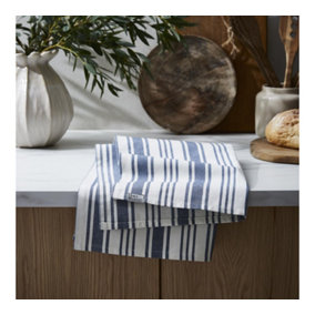 Denim Stripe Graphic Print 100% Cotton Tea Towel