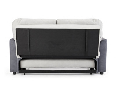 Dennis 2 Seater Fabric Grey Fabric Duo Contrast With Storage Pull Out ...