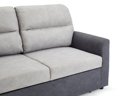 Dennis 2 Seater Fabric Grey Fabric Duo Contrast With Storage Pull Out ...