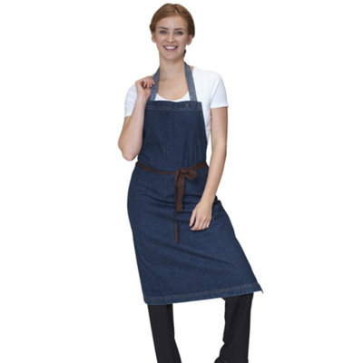 Dennys Washed Denim Bib Apron Quality Product | DIY at B&Q