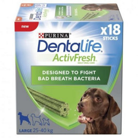 Dentalife Activfresh Large Dog Treat Dental Stick 18 Stick (Pack of 2)