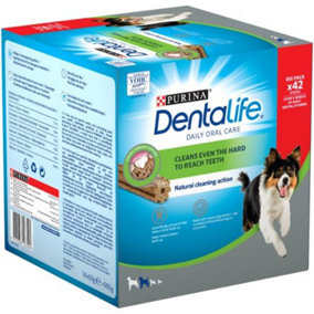 Dentalife Dental Chews Big Pack Medium Dog 42 Sticks (14x69g) (Pack of 2)