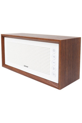 Denver BTS-210NR White High-Quality Portable Bluetooth Wireless Speaker with 10W Stereo Sound and Multiple Inputs